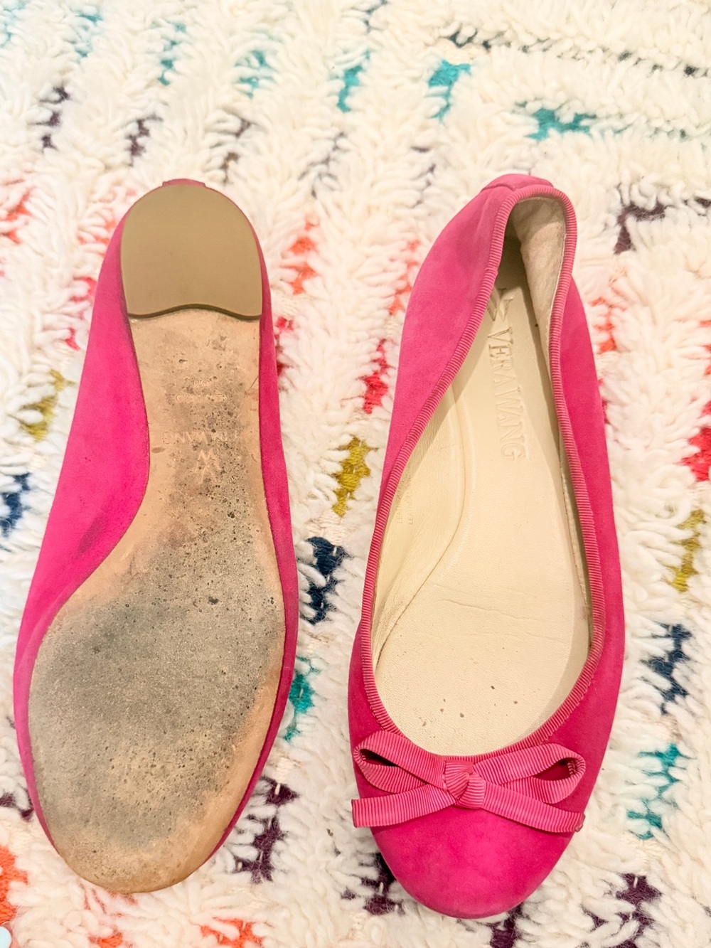 Vera Wang Hot Pink Bow Ballet Flats